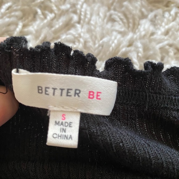 Black Ribbed Top - Picture 3 of 3